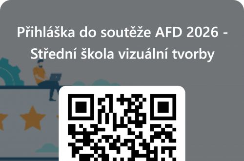 QRCode pro Přihláška do soutěže AFD 2026 Střední škola vizuální tvorby